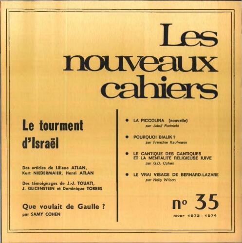 Les Nouveaux Cahiers N°035 (Hiver 1973-74)